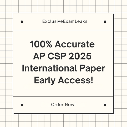 AP Computer Science Principles 2025 International MCQ & FRQ Leaks