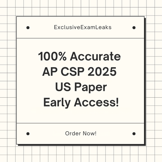 AP Computer Science Principles 2025 US MCQ & FRQ Leaks